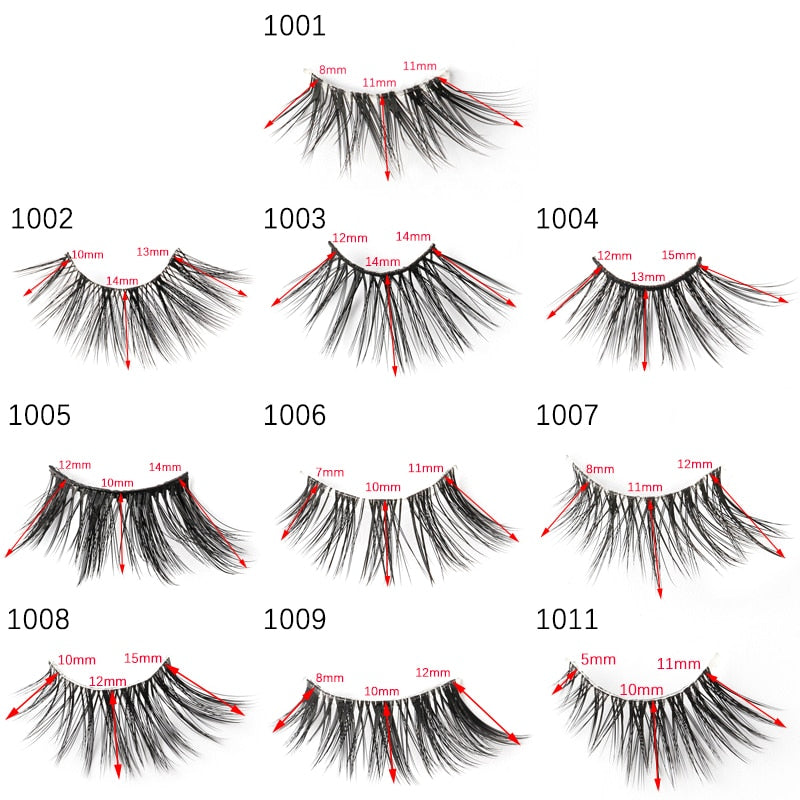 3/5/10 Pairs Half Eye Lashes 3D Cat Eye Mink Natural