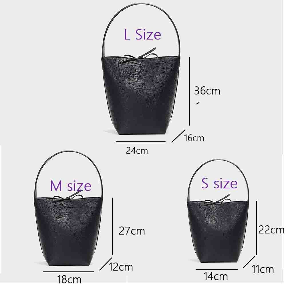 MS Fashion Bag Women Simple Cowhide Bucket Bag Oversize Lady Handbag Shoulder Luxury Togo Leather Bucket Bags Spring New 2023