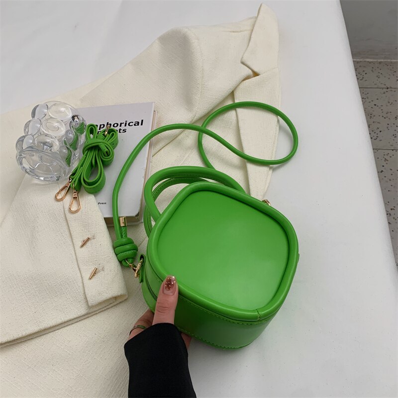 Geometric Women Handbag Green Design Lattice Shoulder Bag Fashon Ladies Knotted Shoulder Mini Crossbody Bag Purse Tote Clutch