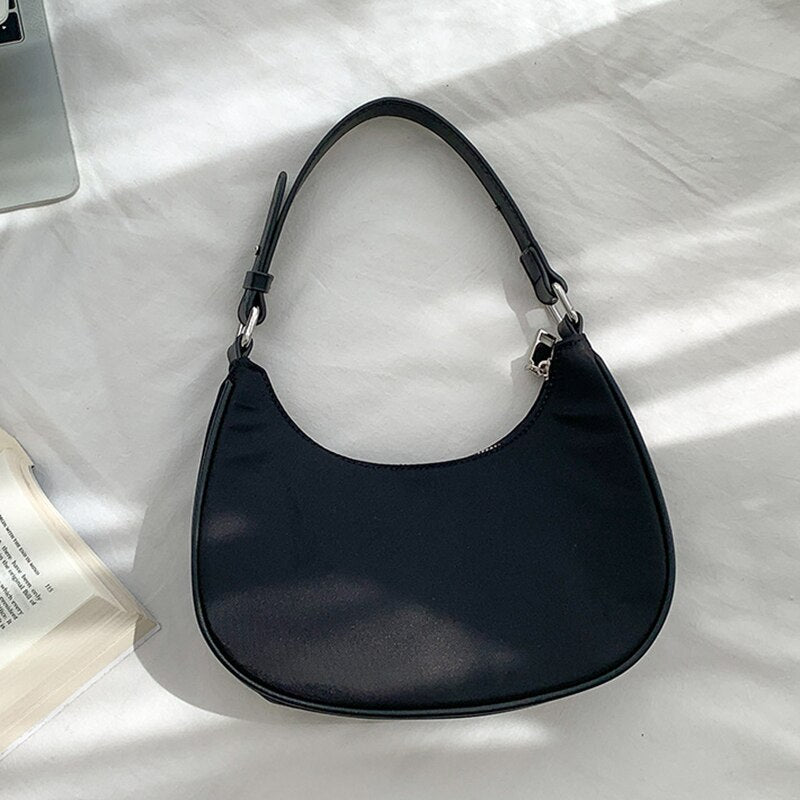 Brand Simple Design Bags For Women Nylon Zipper Casual Underarm Bag