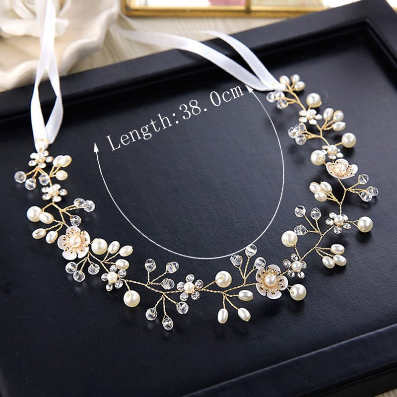 Pearl Crystal Wedding Hair Combs Hair Accessories for Bridal Flower Headpiece Headbands Women Bride Hair ornaments Jewelry