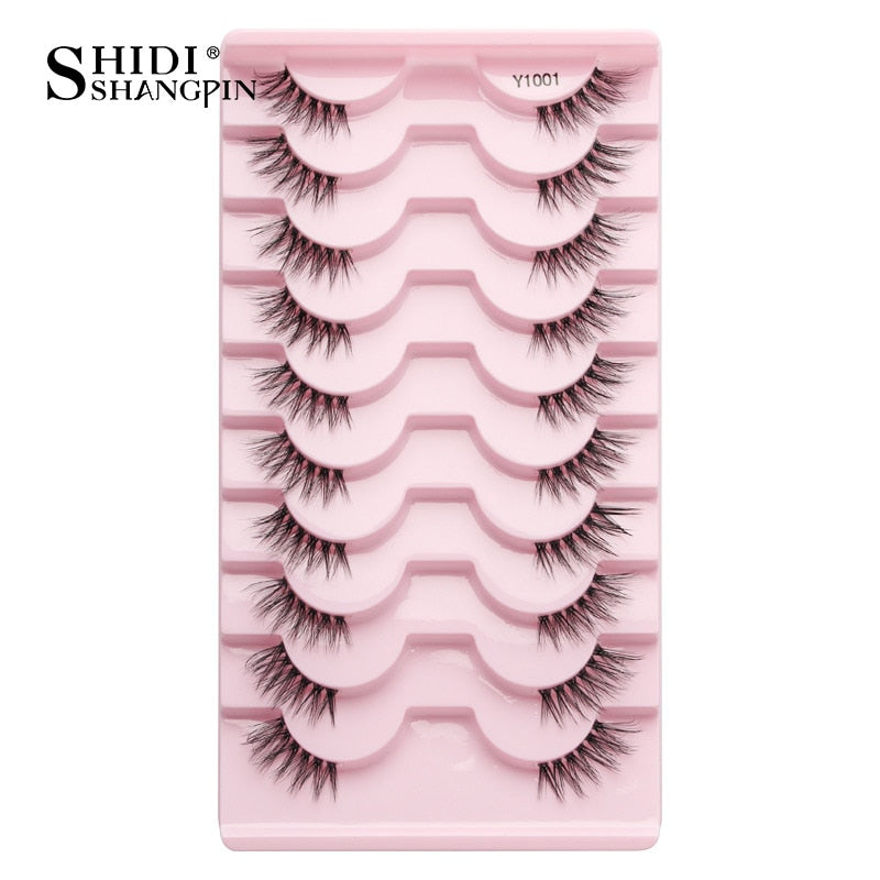 3/5/10 Pairs Half Eye Lashes 3D Cat Eye Mink Natural
