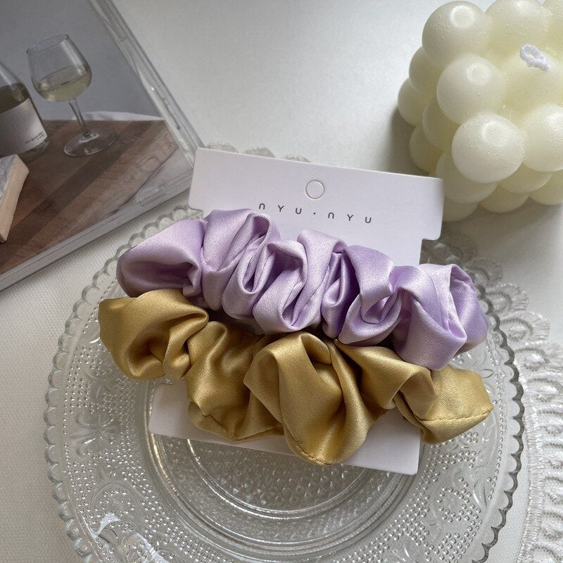 4pcs/set Silk Elastic Hair Band scrunchies