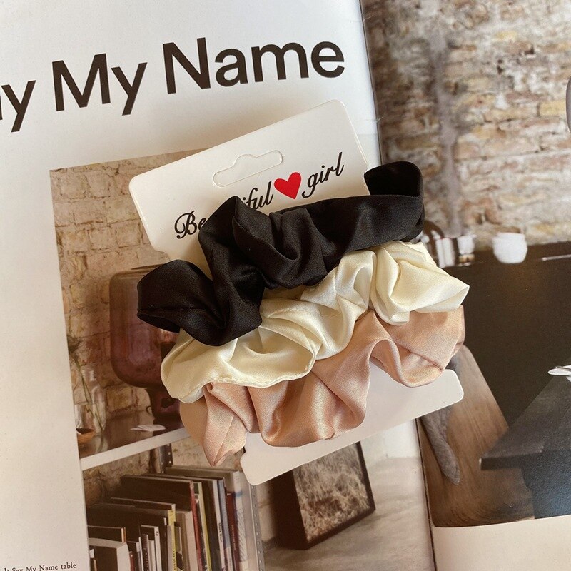 4pcs/set Silk Elastic Hair Band scrunchies