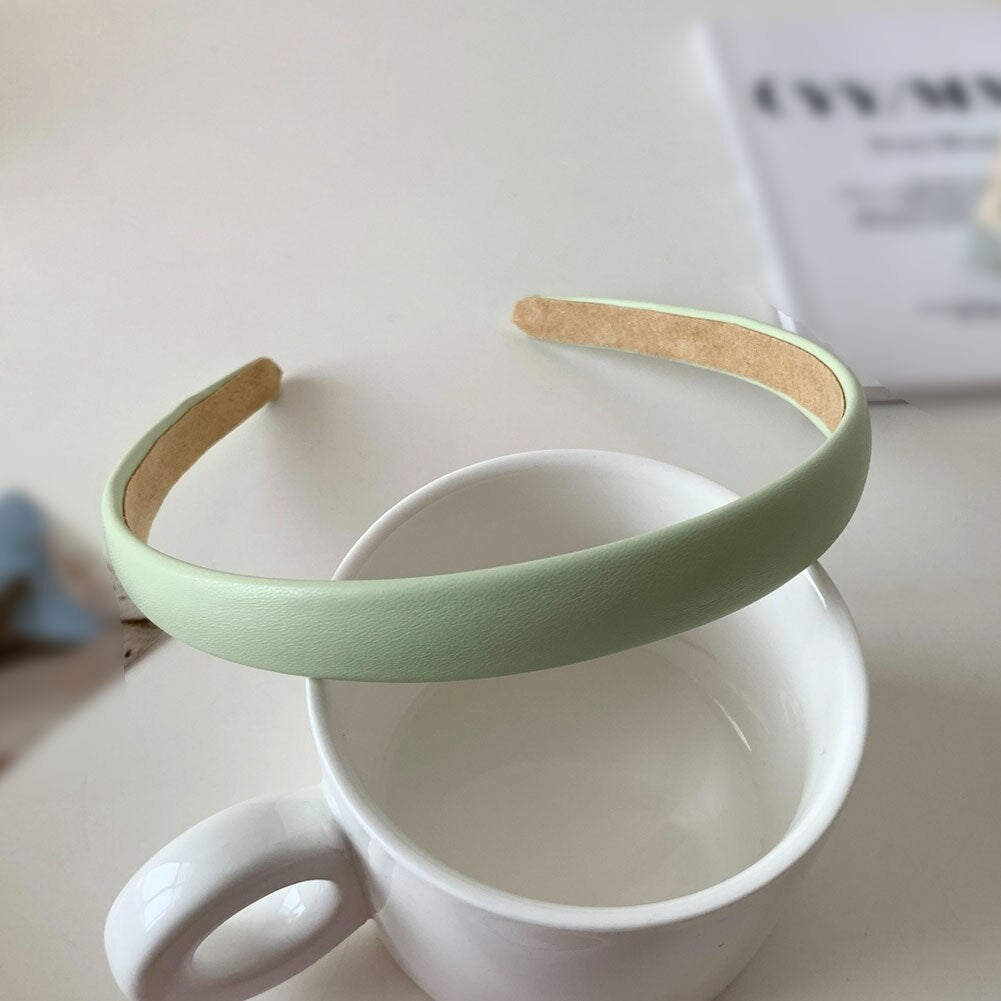 Women Headband PU Leather Retro Hairbands For Women Thin Girls Hair Band Female Hair Accessories Handmade Head Hoop
