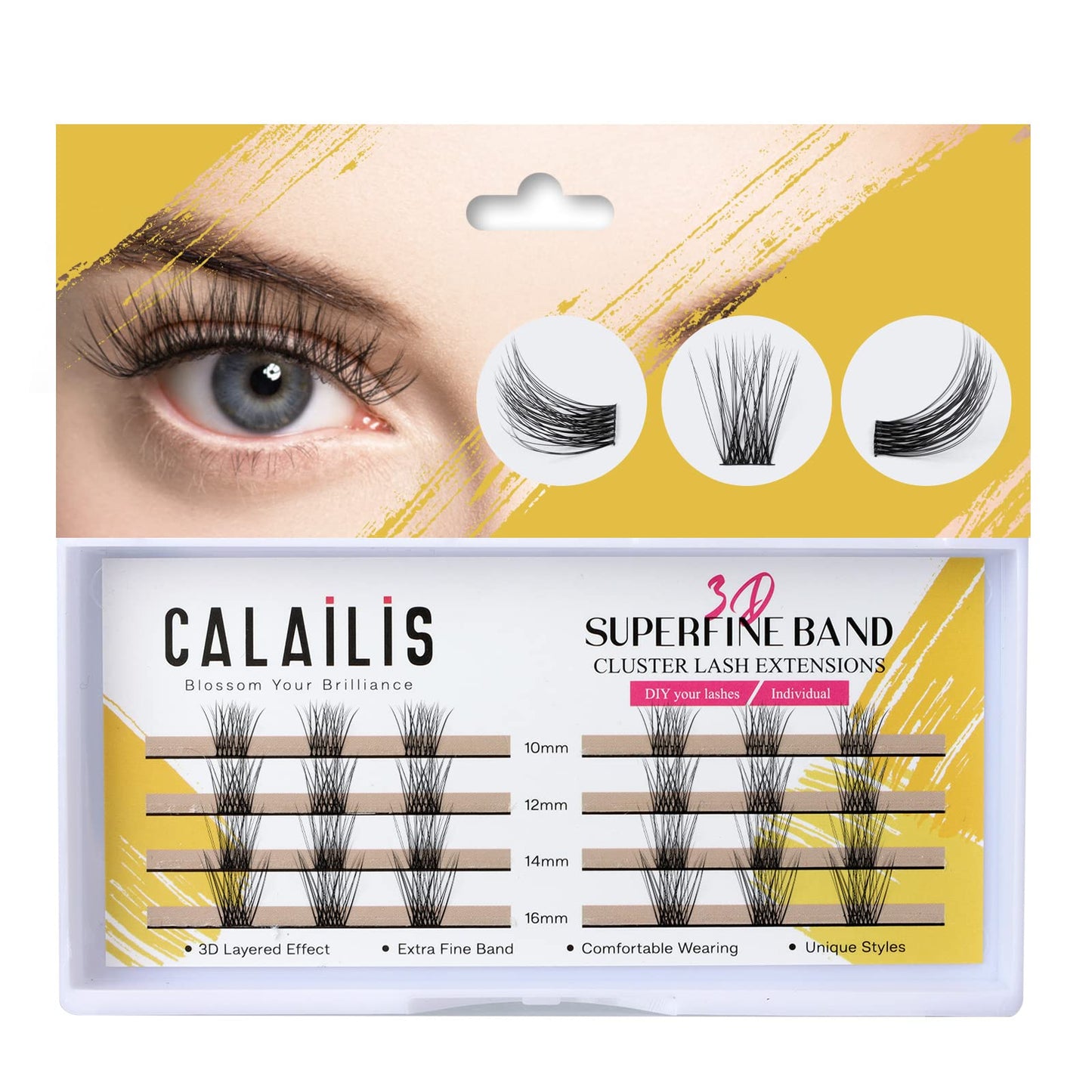 Genielash 2 in 1 Bond and Seal/Lock Dual-Ended Eyelash Glue for DIY Eyelash Extensios Long Lasting Waterproof Spiral Brush