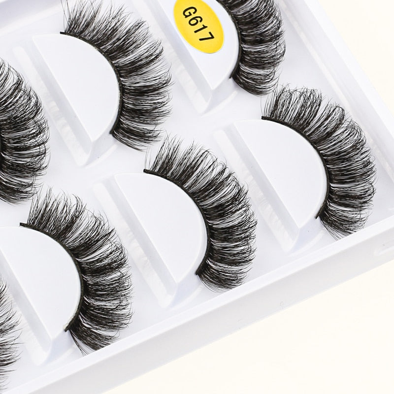 3/5/10 Pairs Half Eye Lashes 3D Cat Eye Mink Natural