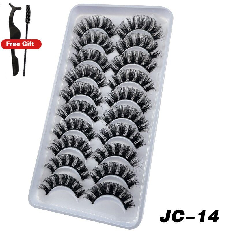 Russian Strip Lashes 6/10 Pairs Fluffy Mink Lashes 3D False Eyelashes Russian Eyelash DD Curl Fake Eye Lash Makeup
