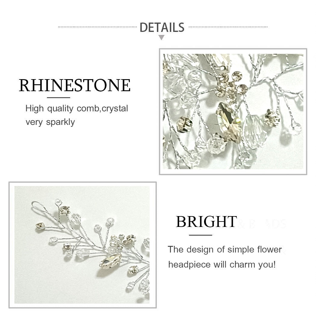 Pearl Crystal Wedding Hair Combs Hair Accessories for Bridal Flower Headpiece Headbands Women Bride Hair ornaments Jewelry