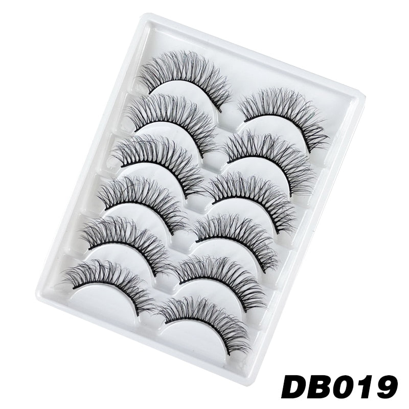 6 Pairs 3D Natural Mink Lashes for naturally enlarged lashes
