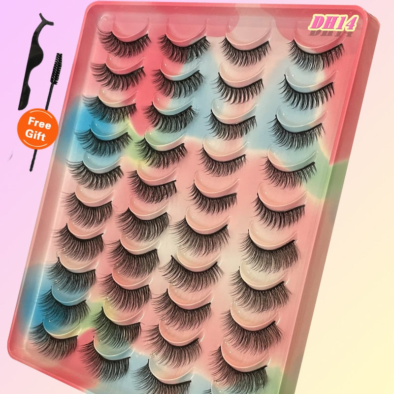20Pairs 3D Mink Lashes Fluffy Soft Natural Reusable Eyelash Thick, Lightweight, Comfortable, Natural Look And Shape
