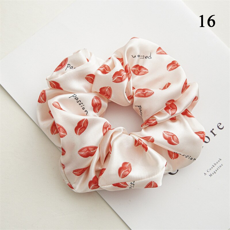 Multicolored Satin oversized scrunchies- stretch elastic
