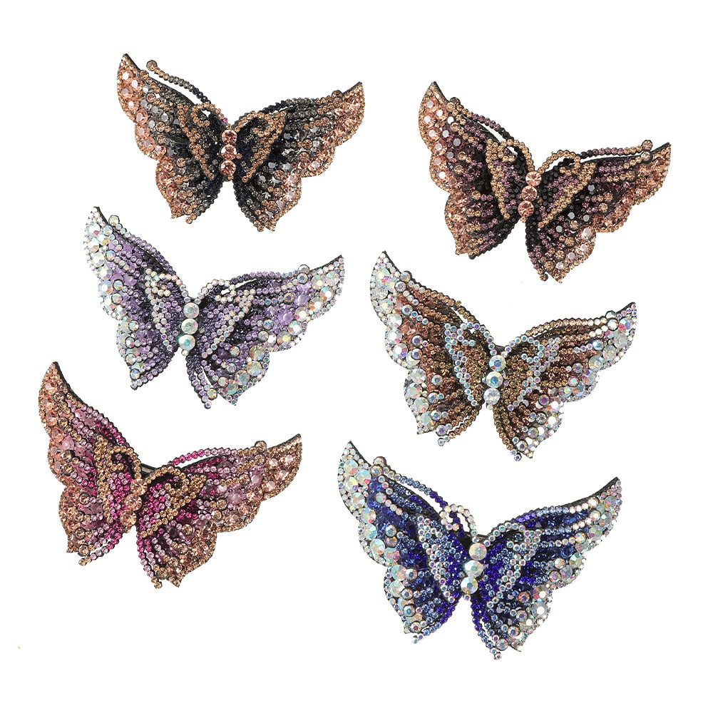 Butterfly Hair Clips Retro For Women Ponytail Hair Accessories Shinning Headwear 2023 Fashion
