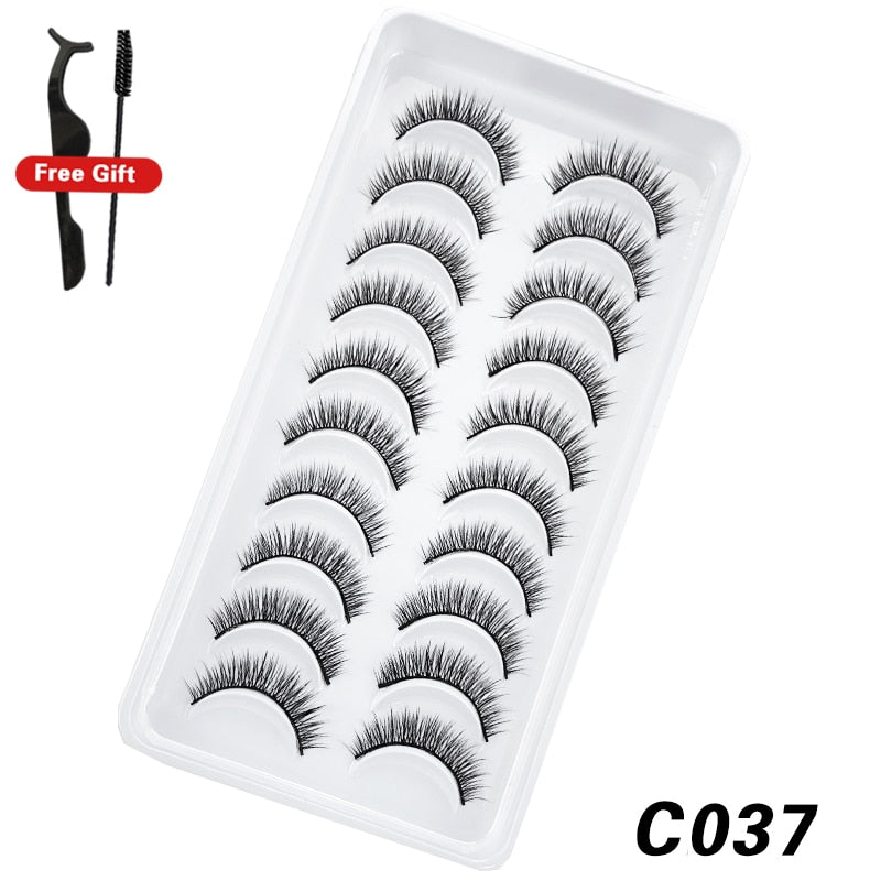 6 / 10 pairs Natural Short Eyelashes 3D Mink Lashes ExtensionsThick, Lightweight, Comfortable, Natural Look And Shape