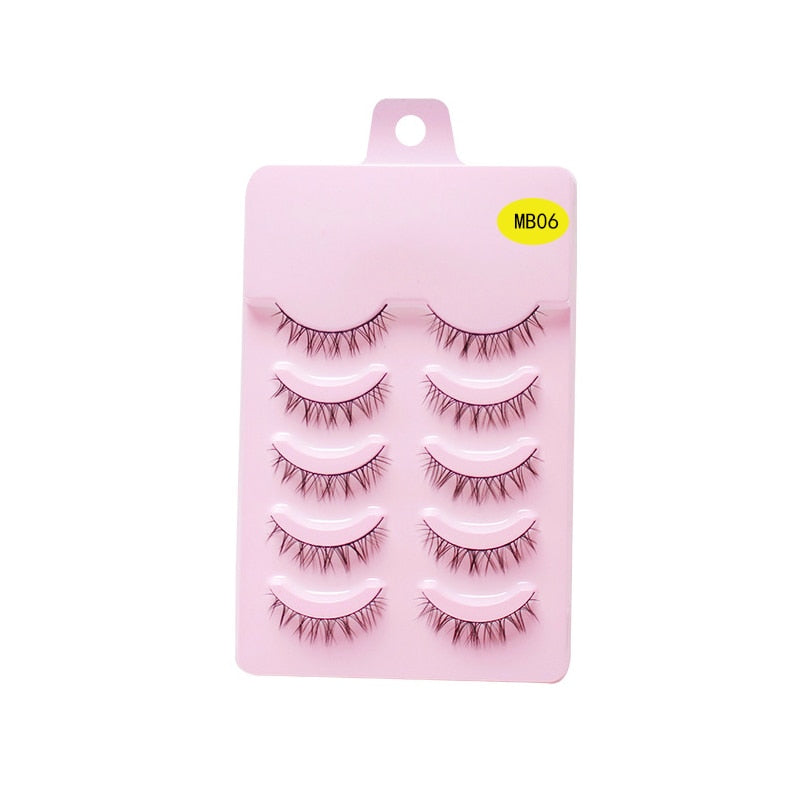 LEKOFO 5 Pairs 3D mink manga lashes faux cils korean natural fake eye lashes extension cosplay fluffy false eyelashes makeup New
