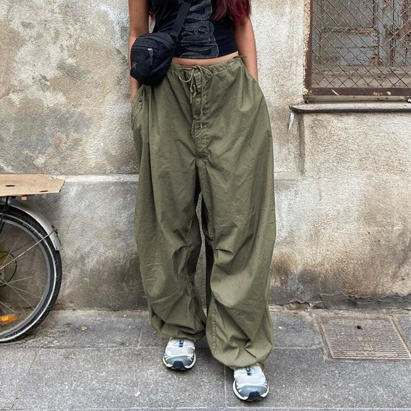 Cargo Pants For Women Big Pocket Cool Streetwear Sweatpants Girls Pants High Waist Wide Leg Pants Casual