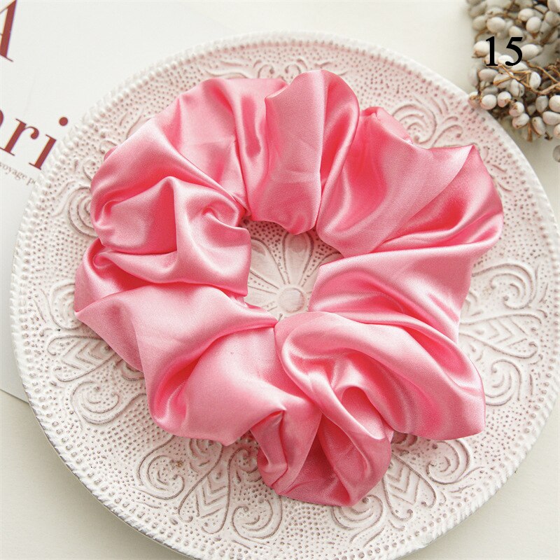 Multicolored Satin oversized scrunchies- stretch elastic