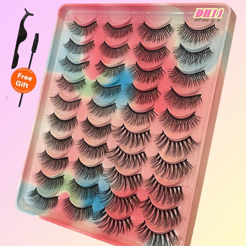 20Pairs 3D Mink Lashes Fluffy Soft Natural Reusable Eyelash Thick, Lightweight, Comfortable, Natural Look And Shape
