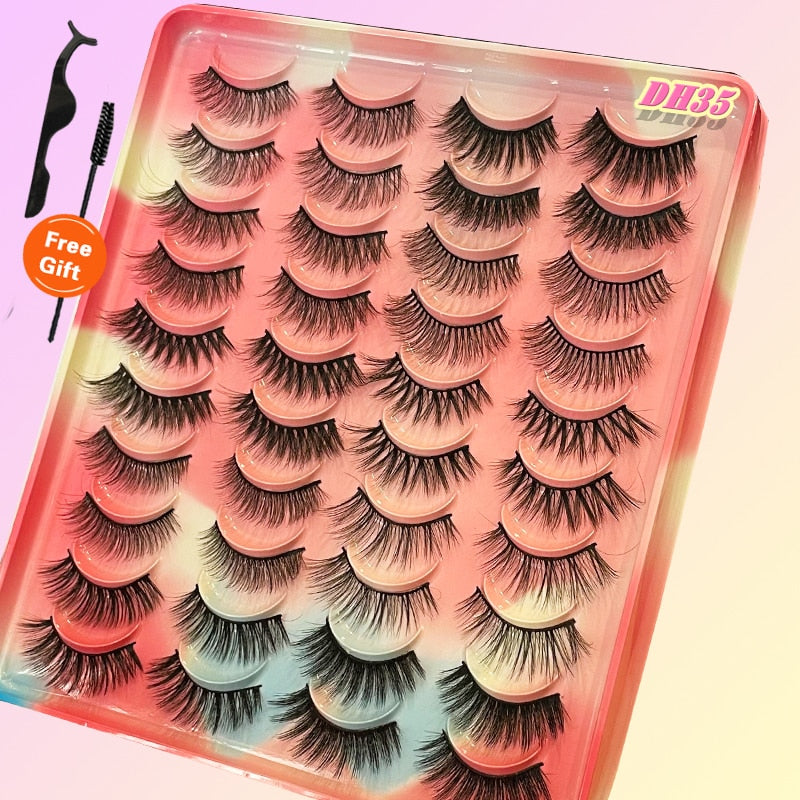 20Pairs 3D Mink Lashes Fluffy Soft Natural Reusable Eyelash Thick, Lightweight, Comfortable, Natural Look And Shape