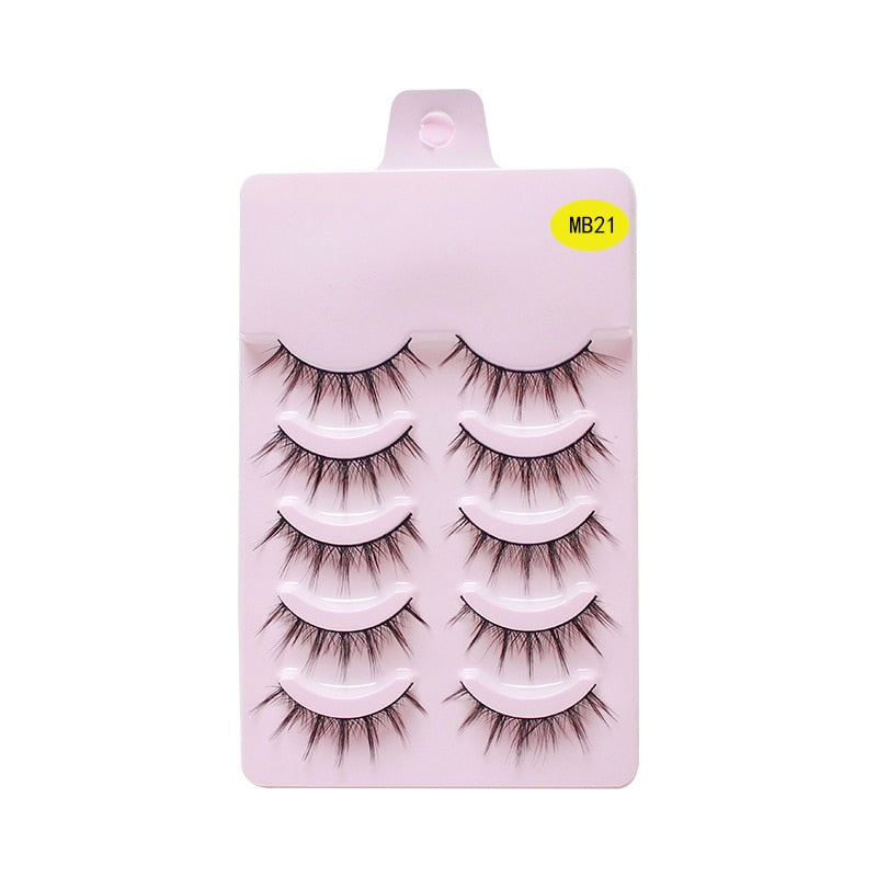 LEKOFO 5 Pairs 3D mink manga lashes faux cils korean natural fake eye lashes extension cosplay fluffy false eyelashes makeup New