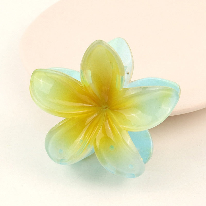 Fashion Women Beach Vacation Bohemia Egg Flower Hair Clips Flower Large Hair Claw Hairpin Women Girls Accessories
