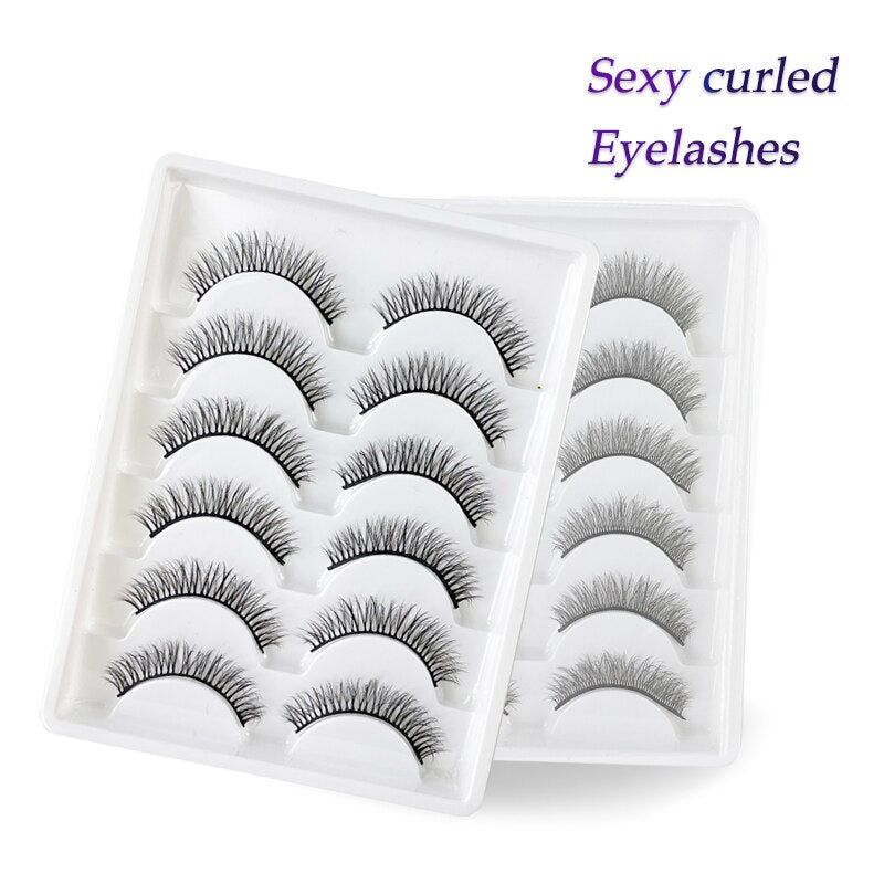 6 Pairs 3D Natural Mink Lashes for naturally enlarged lashes