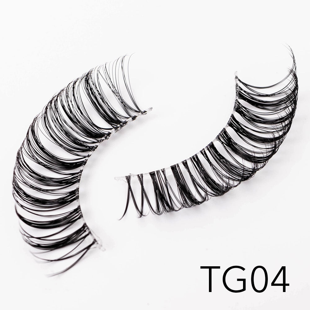 1/5Pairs Long Transparent band vegan eyelash curl Russian eyelashes clear