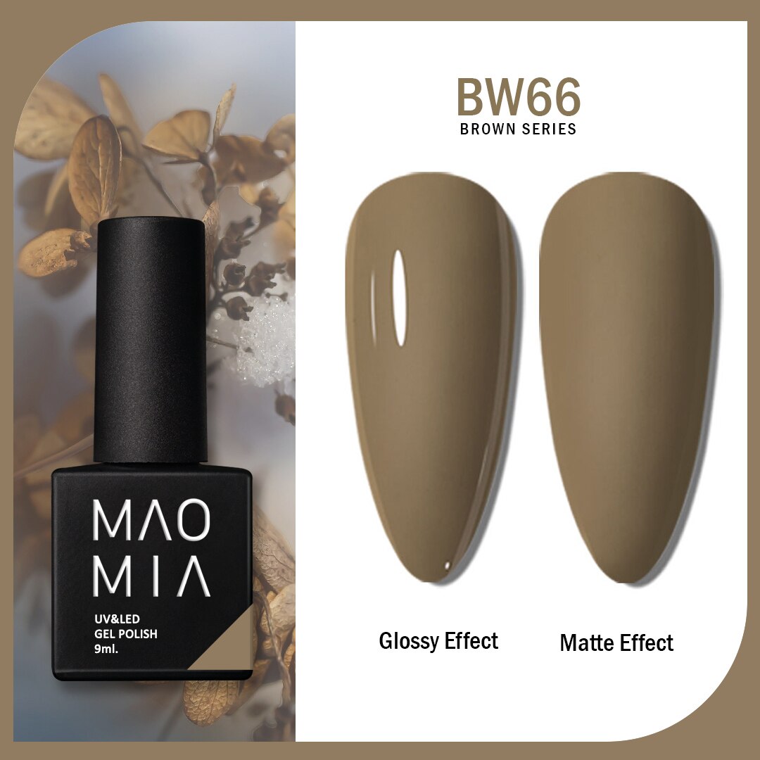 Gel Nail Polish Brown Series UV LED Semi Permanent Top Coat Base Design Manicure