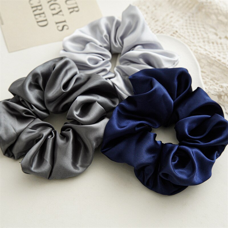 Multicolored Satin oversized scrunchies- stretch elastic