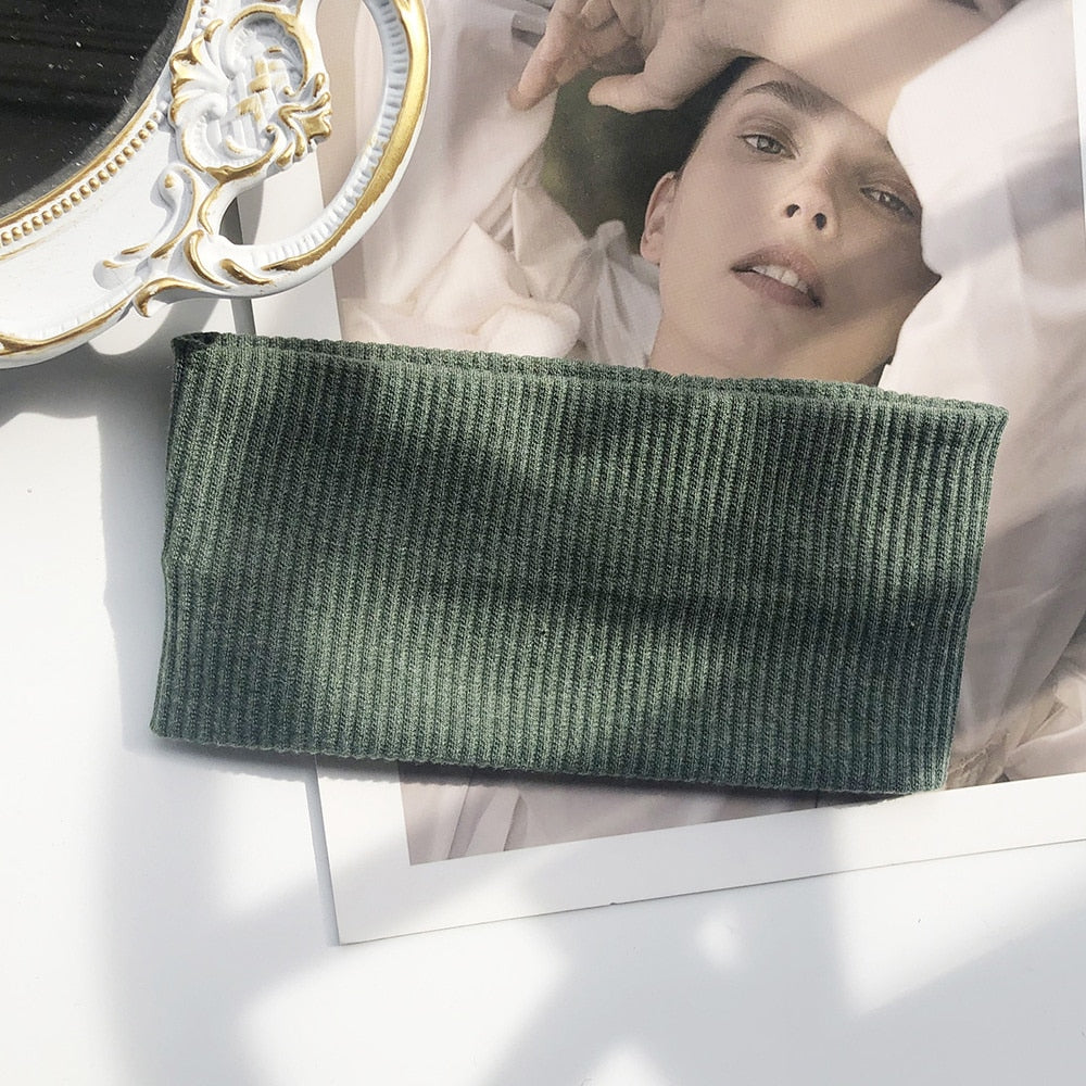 Solid Color Headband for Women Men Yoga Knitting Elastic Hair Bands Turban Makeup Hair Hoop Vintage Headwrap Accessories