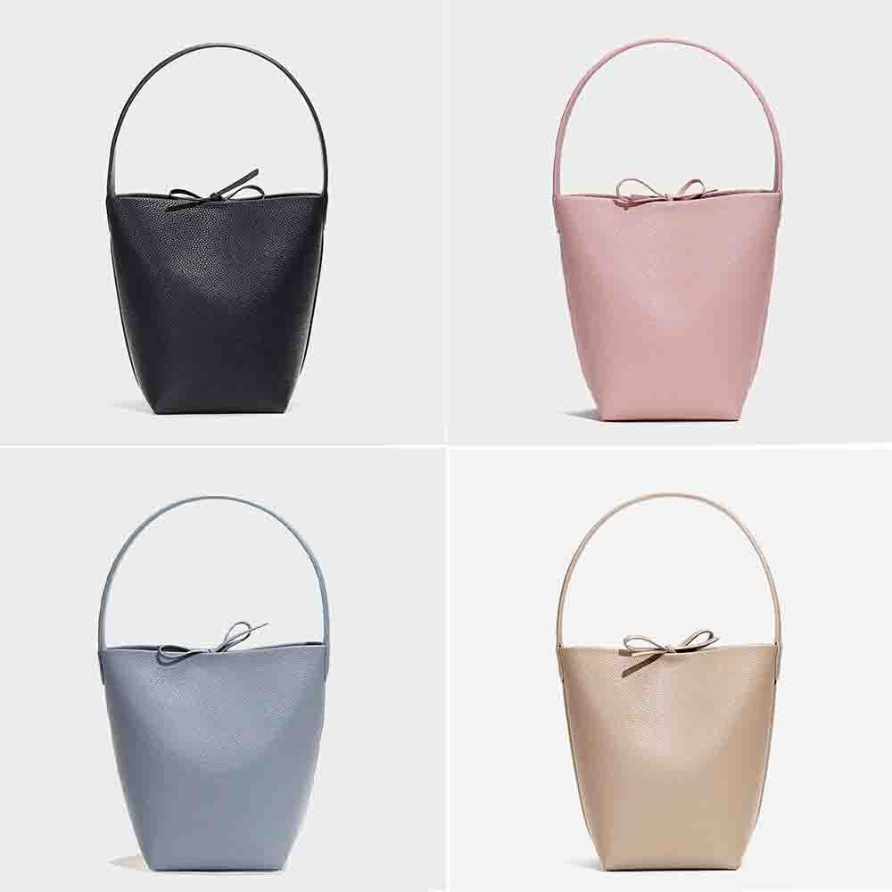 MS Fashion Bag Women Simple Cowhide Bucket Bag Oversize Lady Handbag Shoulder Luxury Togo Leather Bucket Bags Spring New 2023