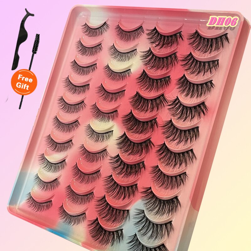 20Pairs 3D Mink Lashes Fluffy Soft Natural Reusable Eyelash Thick, Lightweight, Comfortable, Natural Look And Shape
