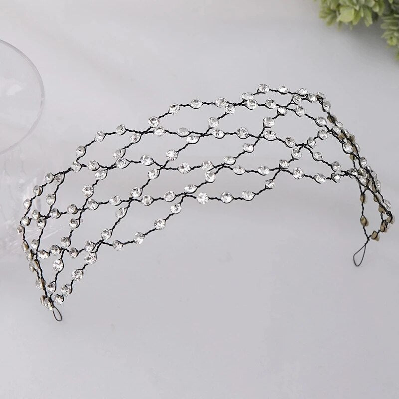 Fashion Golden Leaf Laurel Tiara Grecian Leaf Back Headwear Pearl Wedding Tiara Headband Hair Crown Bridal Hair Accessories