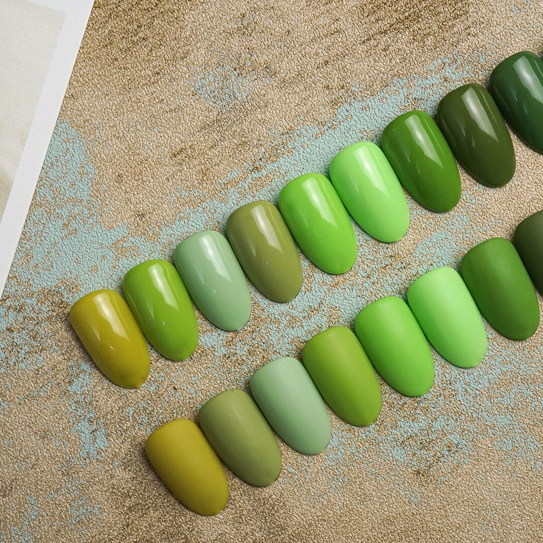 Gel Nail Polish Green Color Series Nail Polish Paint Manicure Gel Semi Permanent Painting Art Nails Accesories