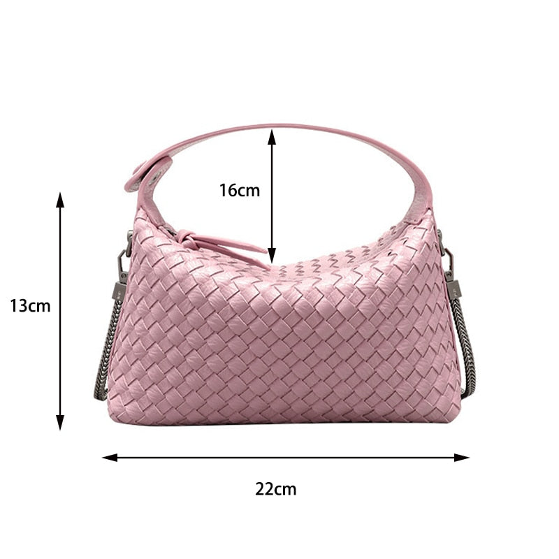 Women's Weave Totes Shoulder Bag Luxury Designer Fashion Crossbody Ladies High-Quality Purses Mobile Phone Bags 2023 NEW