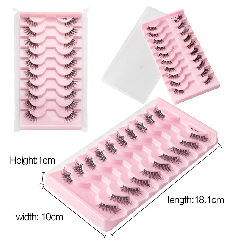 3/5/10 Pairs Half Eye Lashes 3D Cat Eye Mink Natural