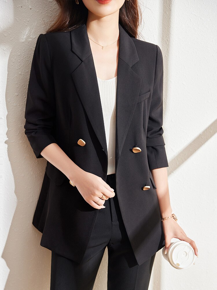 Spring Summer Formal Professional Women Business Suits with Pants and Jackets Coat Style Elegant Blazers Pantsuits S-4XL