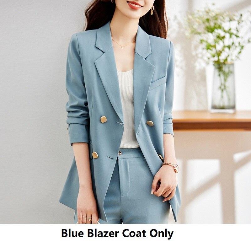 Spring Summer Formal Professional Women Business Suits with Pants and Jackets Coat Style Elegant Blazers Pantsuits S-4XL