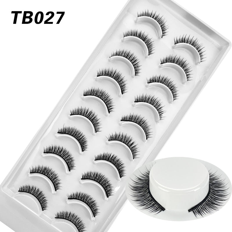 10 Pairs Natural 3d Faux Mink False Eyelashes
