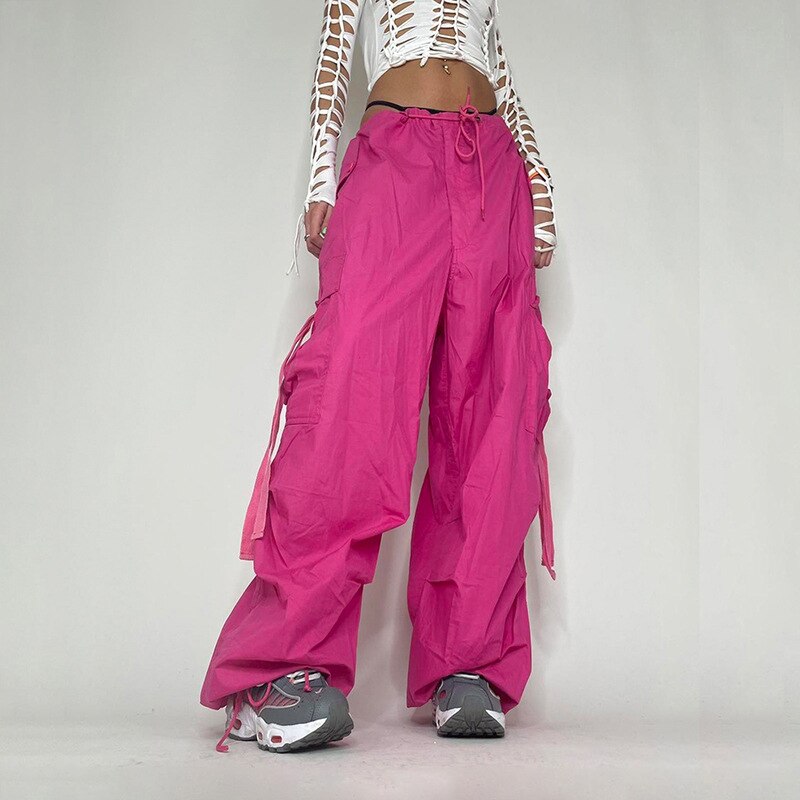 Cargo Pants For Women Big Pocket Cool Streetwear Sweatpants Girls Pants High Waist Wide Leg Pants Casual