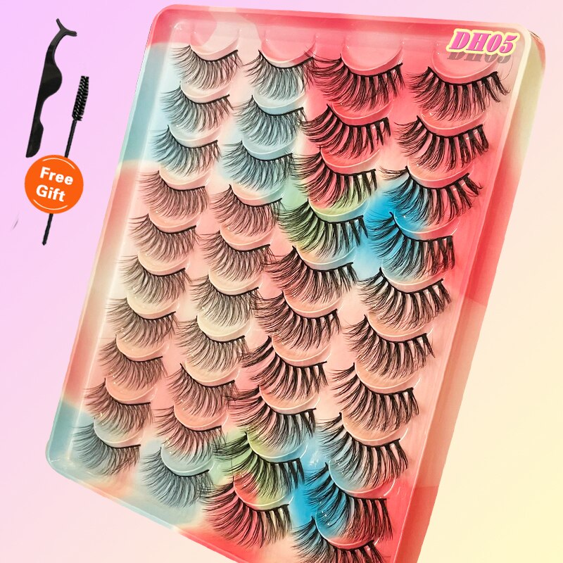 20Pairs 3D Mink Lashes Fluffy Soft Natural Reusable Eyelash Thick, Lightweight, Comfortable, Natural Look And Shape