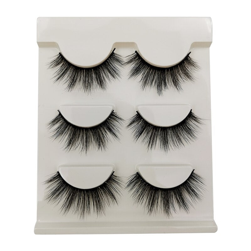 Half Lashes 3D Cat Eye Lashes Natural Look Fluffy Corner Eyelashes 3/5/10 Pairs Wispy Half False Eyelashes Faux Mink Makeup