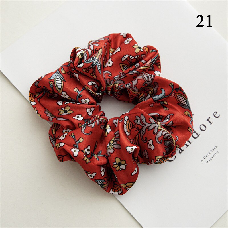 Multicolored Satin oversized scrunchies- stretch elastic