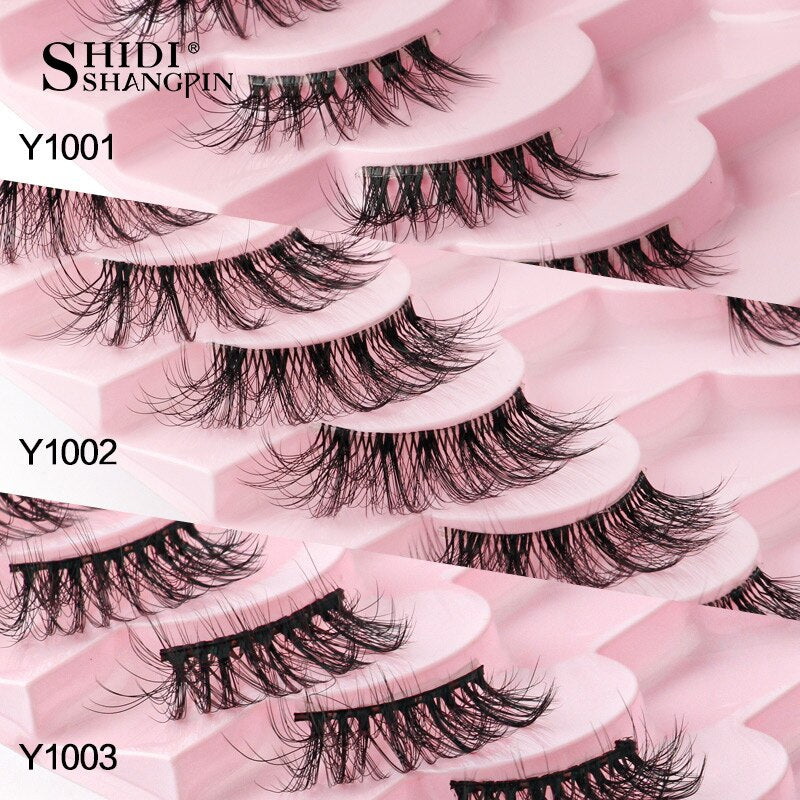 3/5/10 Pairs Half Eye Lashes 3D Cat Eye Mink Natural