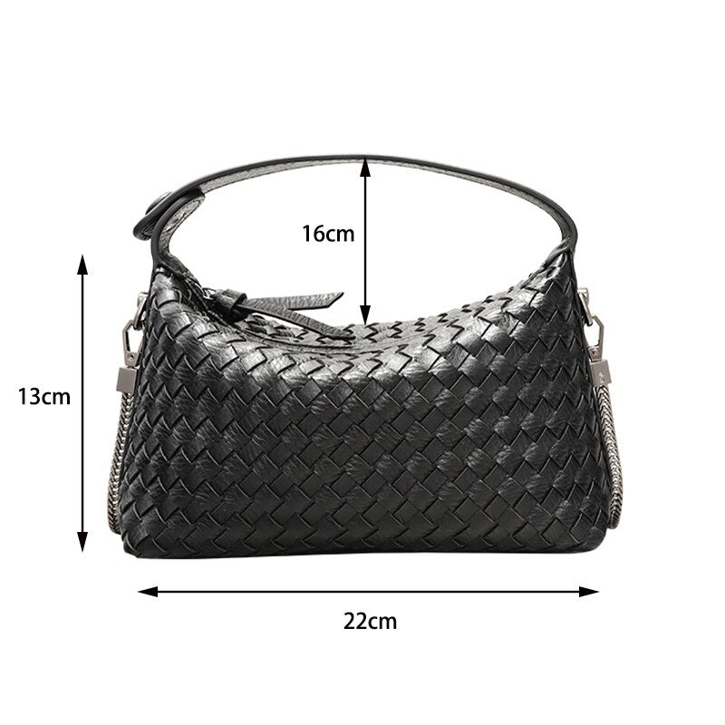 Women's Weave Totes Shoulder Bag Luxury Designer Fashion Crossbody Ladies High-Quality Purses Mobile Phone Bags 2023 NEW