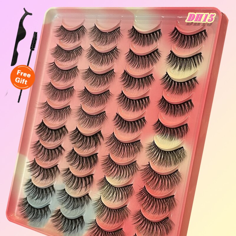 20Pairs 3D Mink Lashes Fluffy Soft Natural Reusable Eyelash Thick, Lightweight, Comfortable, Natural Look And Shape