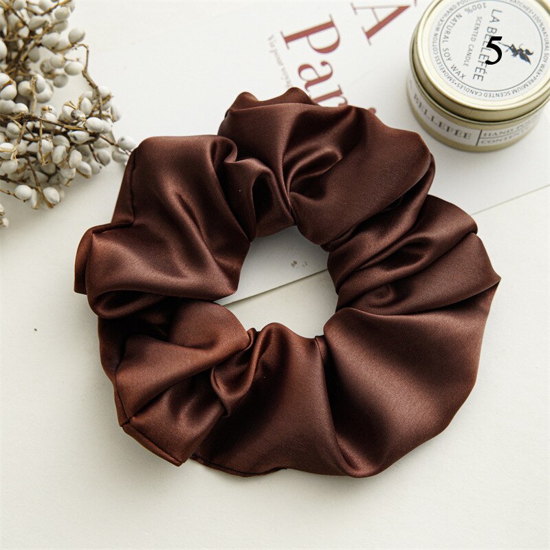 Multicolored Satin oversized scrunchies- stretch elastic