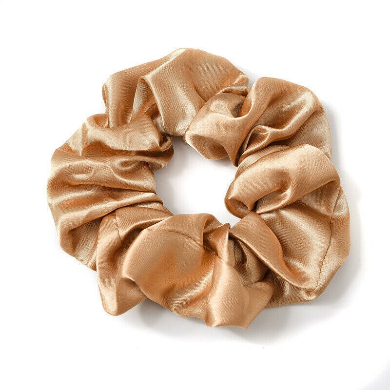 Korean Woman Big Elegant Silk Elastics Hair Band Girls Solid Color Scrunchies Hair Ties Ladies Ponytail Hold Hair Accessories