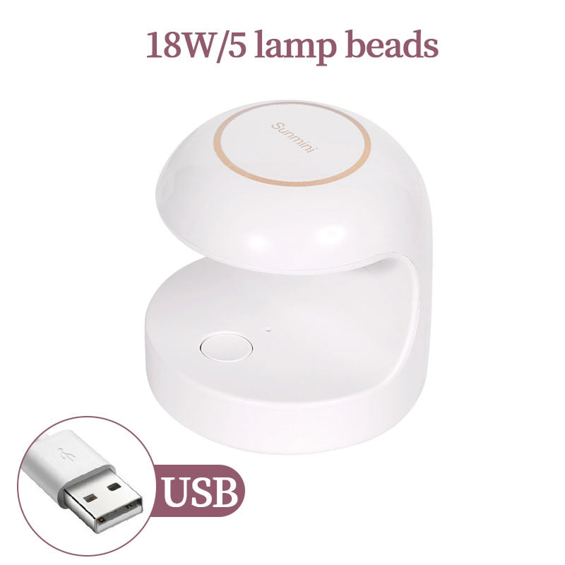 18 LED Drying Lamp Manicure UV Nail Dryer Curing Gel Nail Polish With USB and Smart Timer