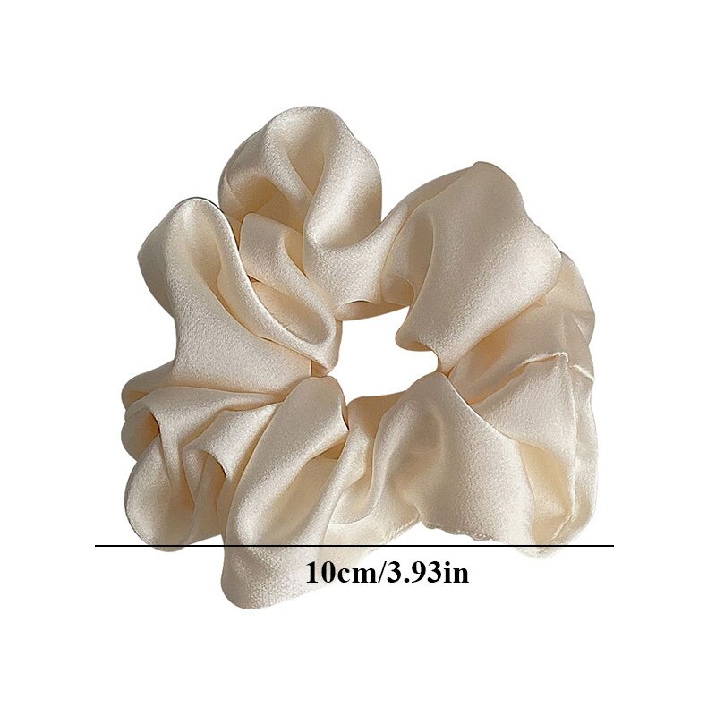 Women Girls Silky Satin Hair Scrunchies Solid Stretch Elastic Hair Tie Simple Elegant Rubber Band Ponytail Tie Wholesale